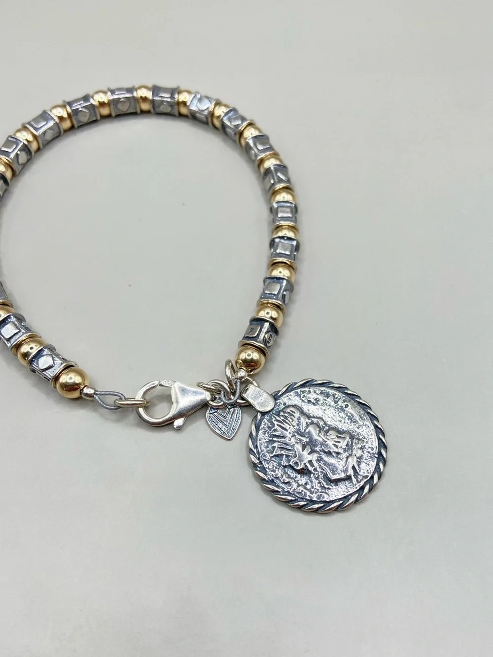 Silpada Sterling Silver 14K Gold Filled Roman Coin Bracelet B1582